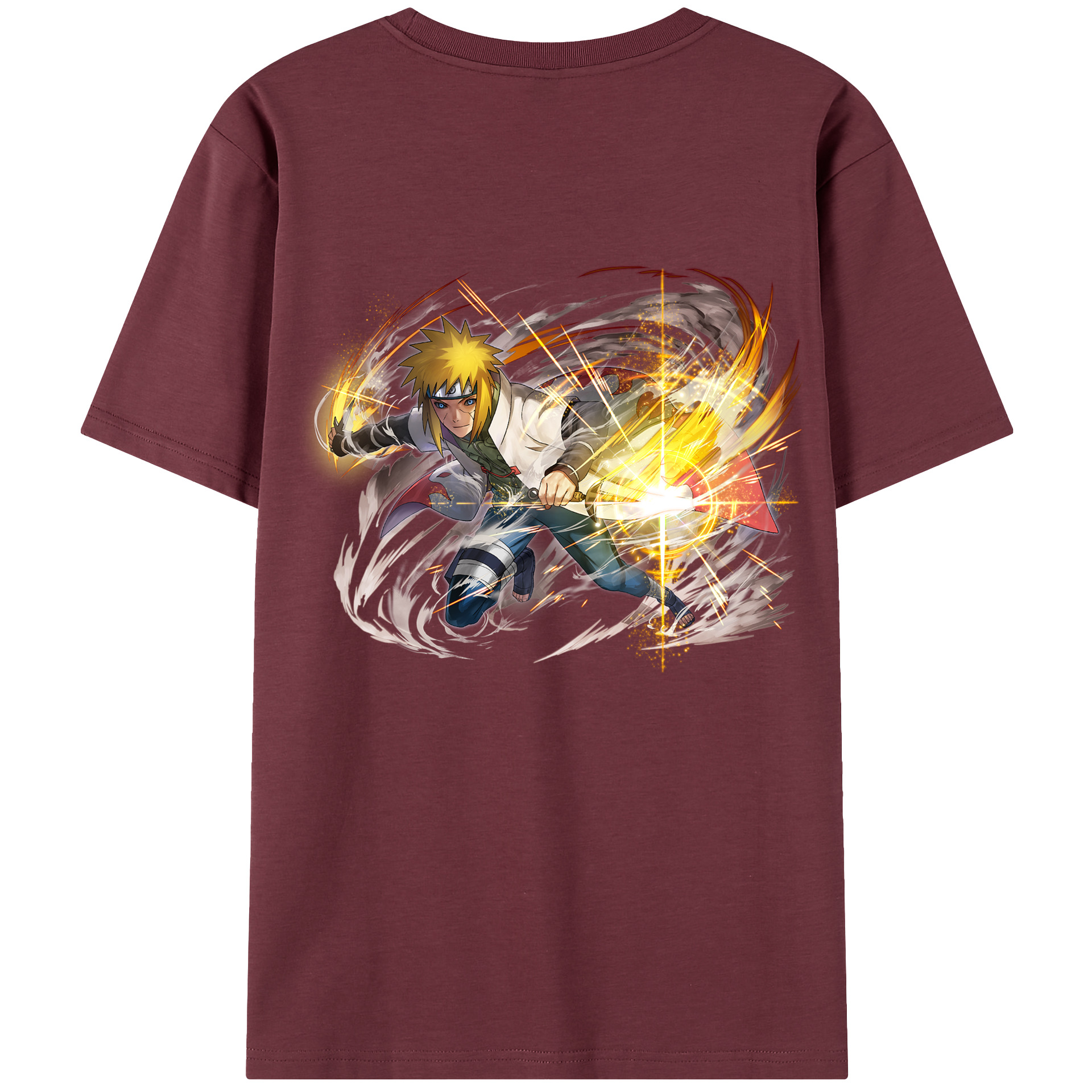 （画像用） NARUTO -ナルト- 波風 ミナト Namikaze Minato 綿100％半袖Tシャツ（背面プリント）